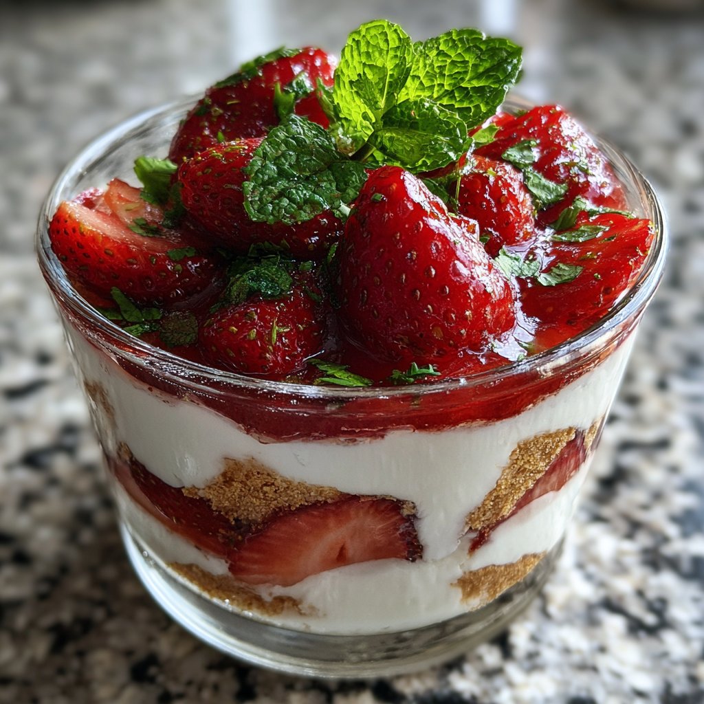 Erdbeer Quark Dessert Im Glas