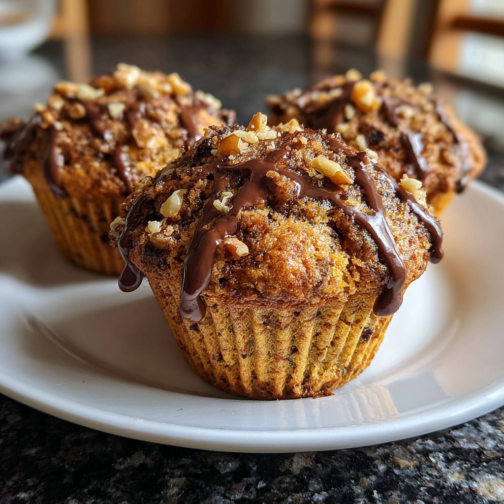Muffins mit Kakao und Nüssen
