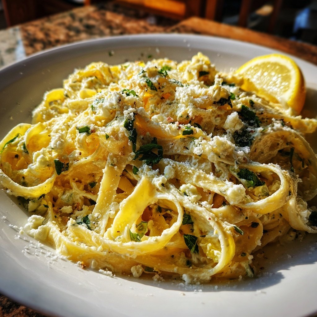 Tagliatelle mit Ricotta und Zitrone