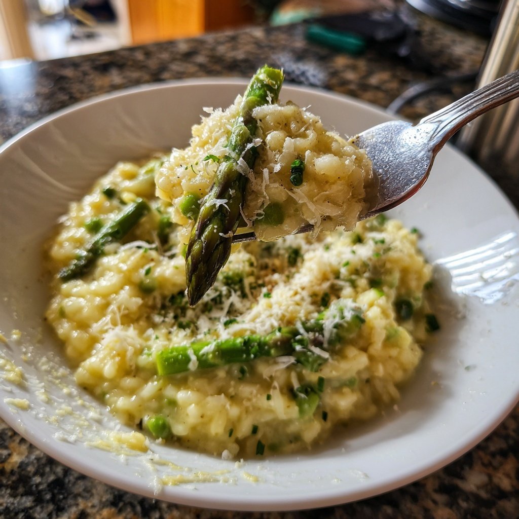 Grüner Spargel Risotto Cremig