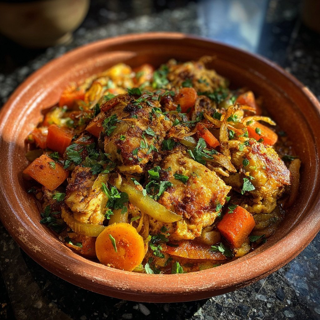 Internationale Küche Marokkanisches Hähnchen-Tagine