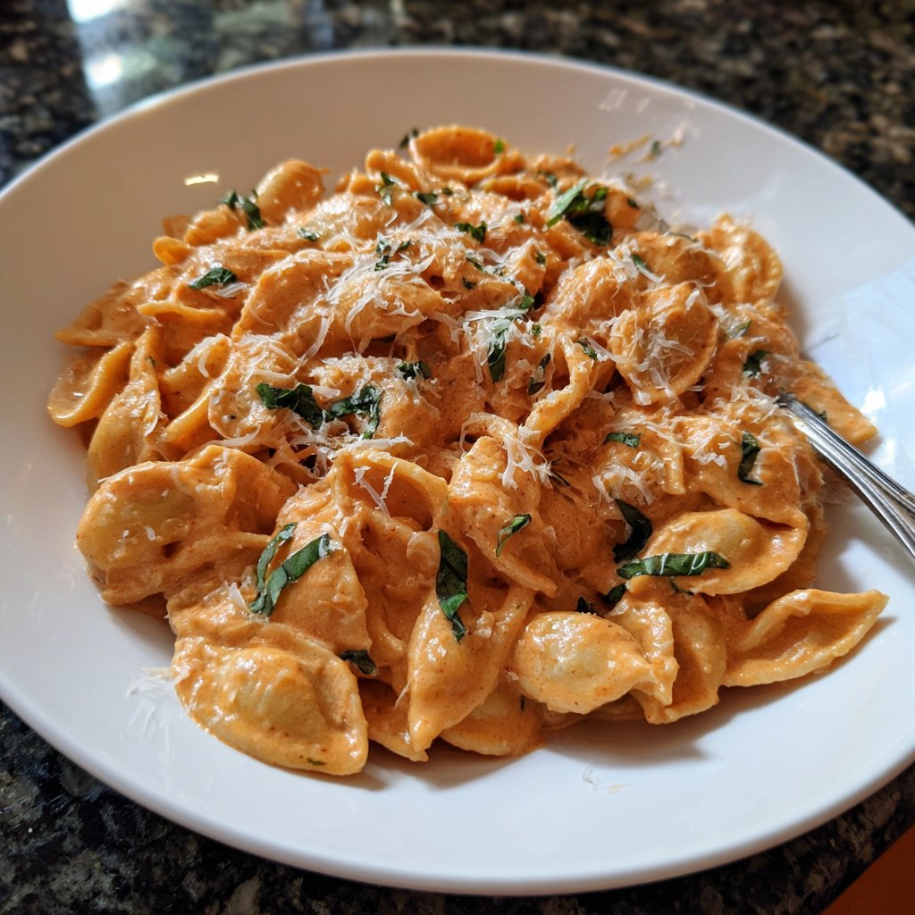 Pasta mit rosa Vodkasauce